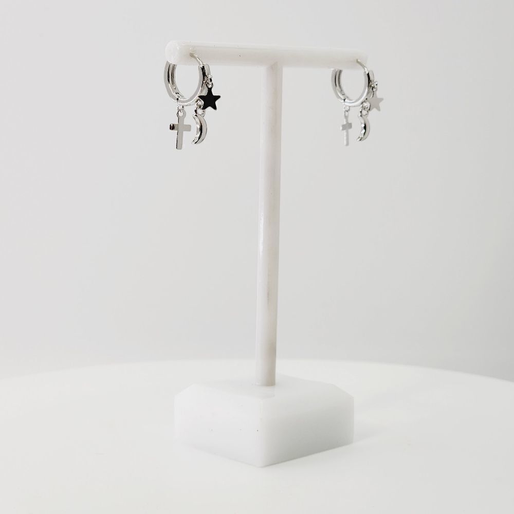 Fashion Cross Moon Star Hoop Earrings Stud Dangle Women Jewelry Gift New